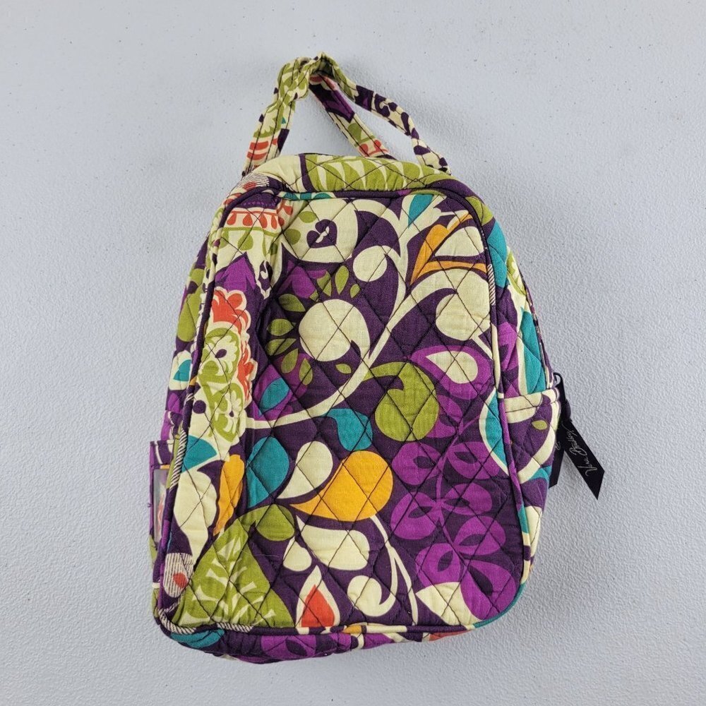 Vera Bradley Cotton Plum Crazy Quilted Lunch Bag Top Zip Insulated Women - Picture 2 of 12